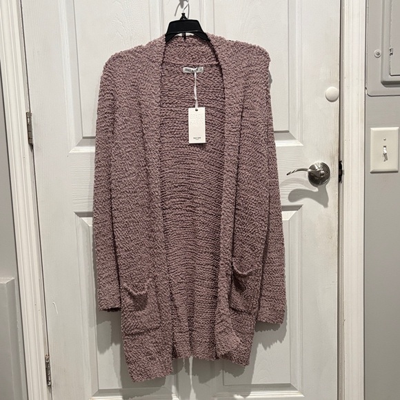 NWT Grace Karin Women's Mauve Open Front Cardigan with pockets - Picture 2 of 4